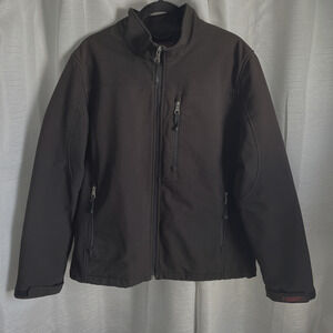 GUESS Men XL Black Soft Shell Lined Full Zip Windbreaker Jacket
